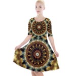Pattern Abstract Background Art Quarter Sleeve A-Line Dress