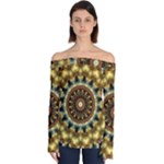 Pattern Abstract Background Art Off Shoulder Long Sleeve Top