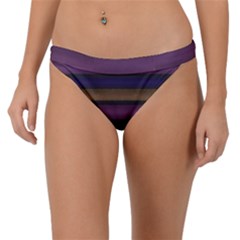 Stripes Pink Yellow Purple Grey Band Bikini Bottom by BrightVibesDesign