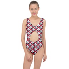 Trump Retro Face Pattern Maga Red Us Patriot Center Cut Out Swimsuit by snek