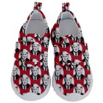 Trump Retro Face Pattern MAGA Red US Patriot Kids  Velcro No Lace Shoes