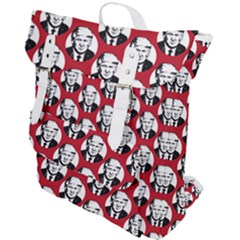 Trump Retro Face Pattern Maga Red Us Patriot Buckle Up Backpack by snek