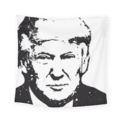 Trump Retro Face Pattern Maga Black And White Us Patriot Square Tapestry (small) by snek