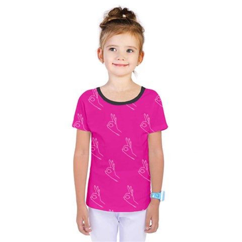 A-ok Perfect Handsign Maga Pro-trump Patriot On Pink Background Kids  One Piece Tee by snek