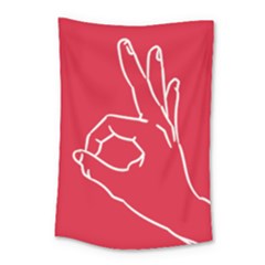 A-ok Perfect Handsign Maga Pro-trump Patriot On Maga Red Background Small Tapestry by snek