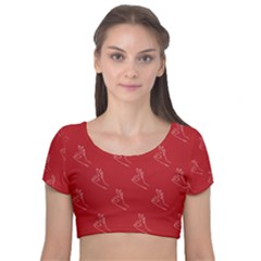 A-ok Perfect Handsign Maga Pro-trump Patriot On Maga Red Background Velvet Short Sleeve Crop Top  by snek