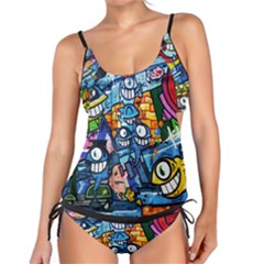 Graffiti Urban Colorful Graffiti Cartoon Fish Tankini Set by genx