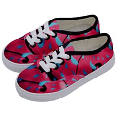 Graffiti Watermelon Pink With Light Blue Drops Retro Kids  Classic Low Top Sneakers by genx