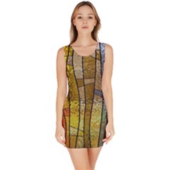 Stained Glass Window Colorful Bodycon Dress by Pakrebo