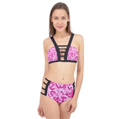 Standard Pink Camouflage Army Military Girl Funny Pattern Cage Up Bikini Set by snek