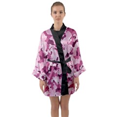 Standard Violet Pink Camouflage Army Military Girl Long Sleeve Kimono Robe by snek