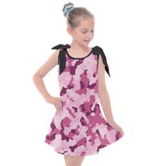 Standard Violet Pink Camouflage Army Military Girl Kids  Tie Up Tunic Dress by snek