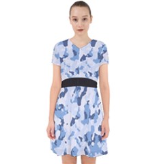 Standard Light Blue Camouflage Army Military Adorable In Chiffon Dress by snek