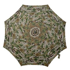 Wood Camouflage Military Army Green Khaki Pattern Hook Handle Umbrellas (large) by snek