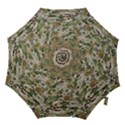Wood camouflage military army green khaki pattern Hook Handle Umbrellas (Large) View1
