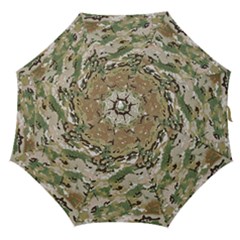 Wood Camouflage Military Army Green Khaki Pattern Straight Umbrellas by snek