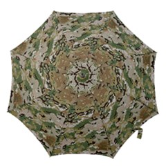 Wood Camouflage Military Army Green Khaki Pattern Hook Handle Umbrellas (large) by snek