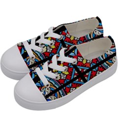 Stained Glass Window Colorful Color Kids  Low Top Canvas Sneakers by Pakrebo