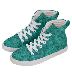 Turquoise Women s Hi-top Skate Sneakers by LalaChandra