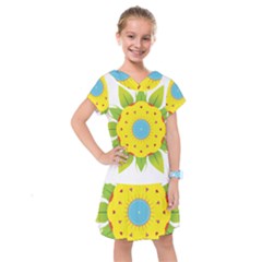 Abstract Flower Kids  Drop Waist Dress by Alisyart