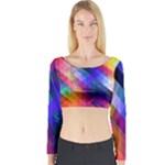 Abstract Background Colorful Long Sleeve Crop Top