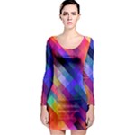 Abstract Background Colorful Long Sleeve Bodycon Dress