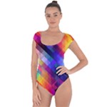 Abstract Background Colorful Short Sleeve Leotard 