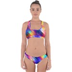 Abstract Background Colorful Cross Back Hipster Bikini Set