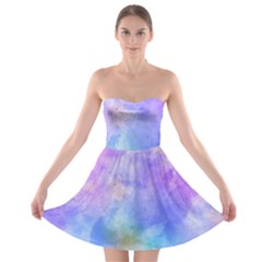 Background Abstract Purple Watercolor Strapless Bra Top Dress