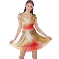 Abstract Space Watercolor Cap Sleeve Dress