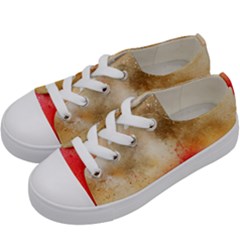 Abstract Space Watercolor Kids  Low Top Canvas Sneakers