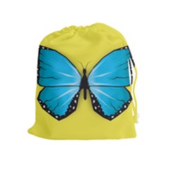 Butterfly Blue Insect Drawstring Pouch (xl) by Alisyart