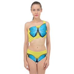 Butterfly Blue Insect Spliced Up Two Piece Swimsuit
