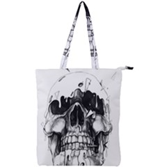 Black Skull Double Zip Up Tote Bag