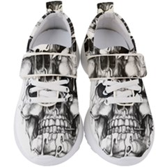 Black Skull Kids  Velcro Strap Shoes by Alisyart