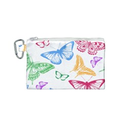 Butterfly Rainbow Canvas Cosmetic Bag (small) by Alisyart