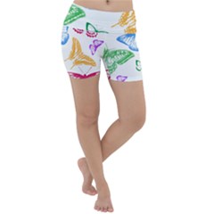 Butterfly Rainbow Lightweight Velour Yoga Shorts by Alisyart