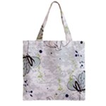 Butterfly Flower Zipper Grocery Tote Bag