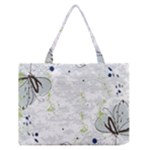 Butterfly Flower Zipper Medium Tote Bag
