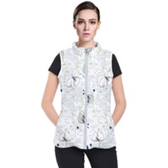 Butterfly Flower Women s Puffer Vest