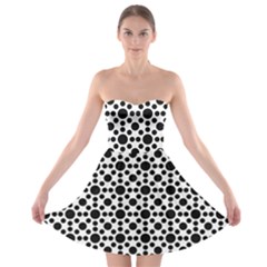 Dot Circle Black Strapless Bra Top Dress