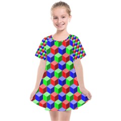 Colorful Prismatic Rainbow Kids  Smock Dress by Alisyart