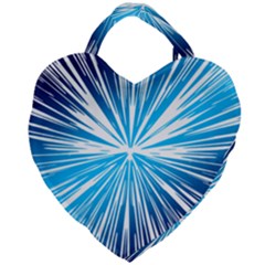 Color Blue Background Structure Giant Heart Shaped Tote