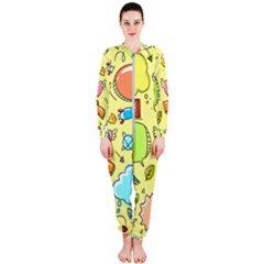Cute Sketch Child Graphic Funny Onepiece Jumpsuit (ladies) 
