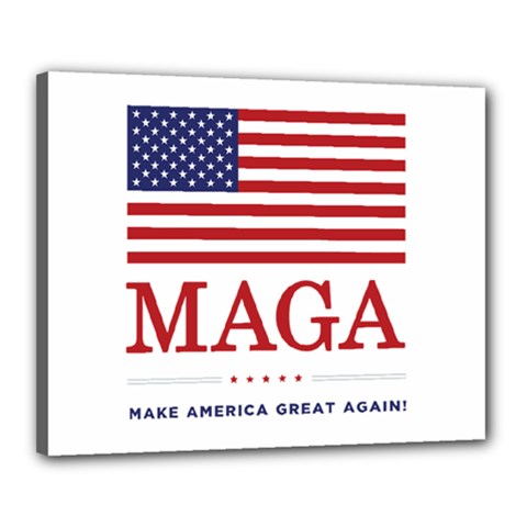 Maga Make America Great Again With Usa Flag Canvas 20  X 16  (stretched) by snek