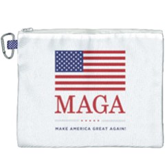 Maga Make America Great Again With Usa Flag Canvas Cosmetic Bag (xxxl) by snek