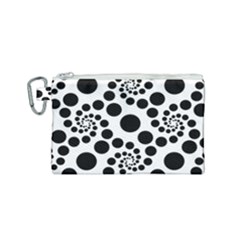 Dot Dots Round Black And White Canvas Cosmetic Bag (small) by Pakrebo