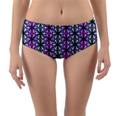Geometric Patterns Triangle Reversible Mid-waist Bikini Bottoms