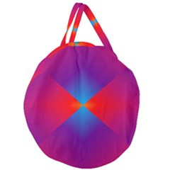 Geometric Blue Violet Red Gradient Giant Round Zipper Tote
