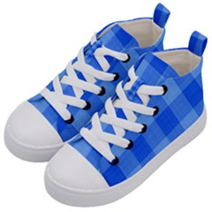 Fabric Grid Textile Deco Kids  Mid-top Canvas Sneakers